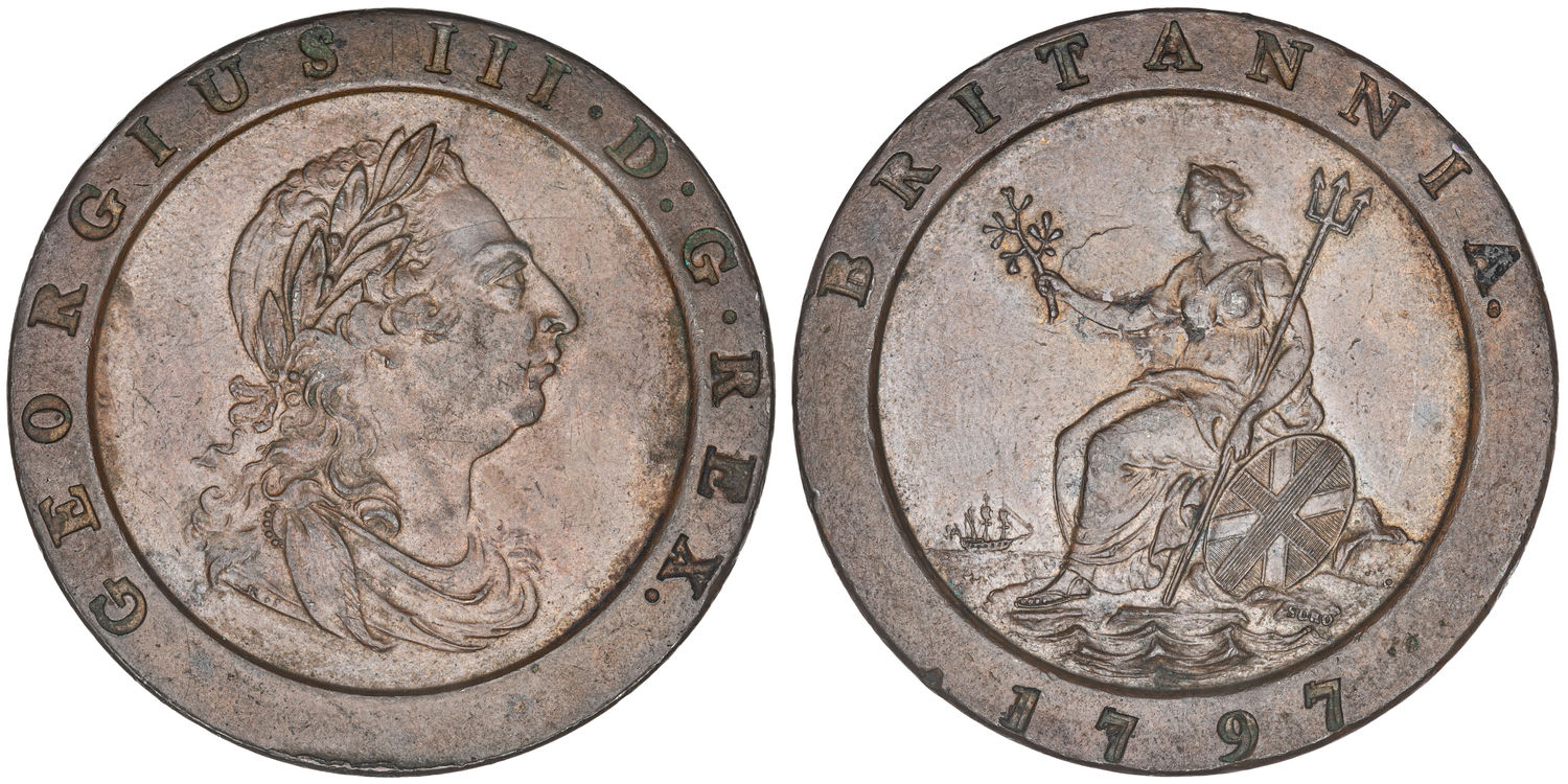 Great Britain, George III, One Penny Cartwheel, 1797, EF