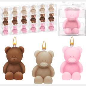 DANSIB 50 PCS BEAR BABY SHOWER CANDLE FAVORS BEAR BABY SHOWER FAVORS FOR GUEST BEAR PARTY FAVORS BABY SHOWER CANDLES BULK FOR GIFT