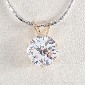 9CT YELLOW GOLD PENDANT WITH LARGE CUBIC - 51929/1322