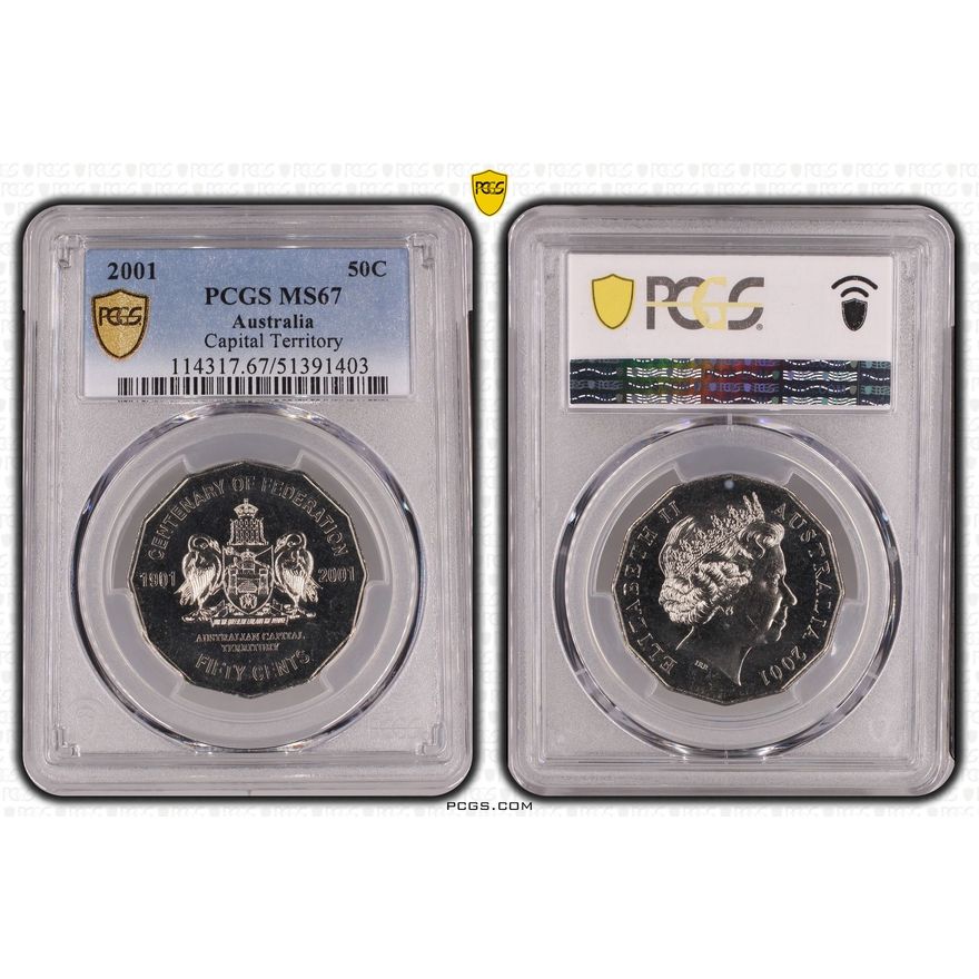 Capital Territory, Fifty Cent, 2001, PCGS MS67