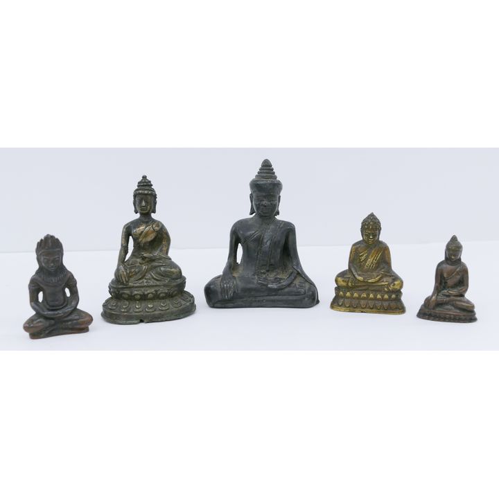 5pc Southeast Asian 18th/19th Cent. Bronze Buddhas