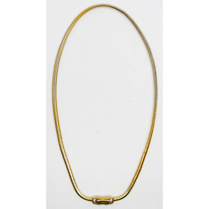 Deco 14k Snake Necklace with Sapphire Clasp 16'' - 30.9 Grams