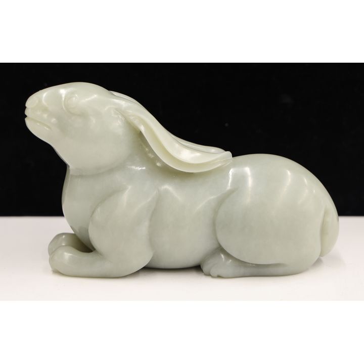 Chinese Jade Large Rabbit Carving