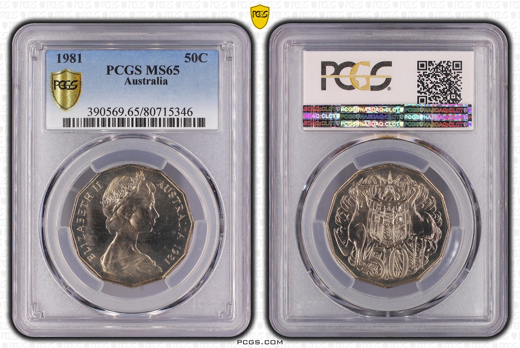Elizabeth II, Fifty Cent, 1981, PCGS MS65