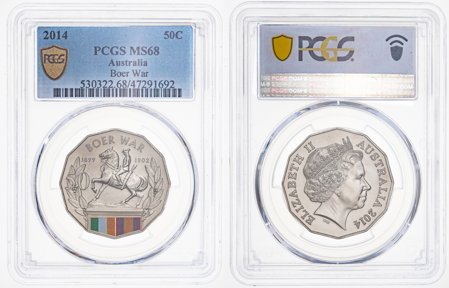 Boer War, Fifty Cent, 2014, PCGS MS 68