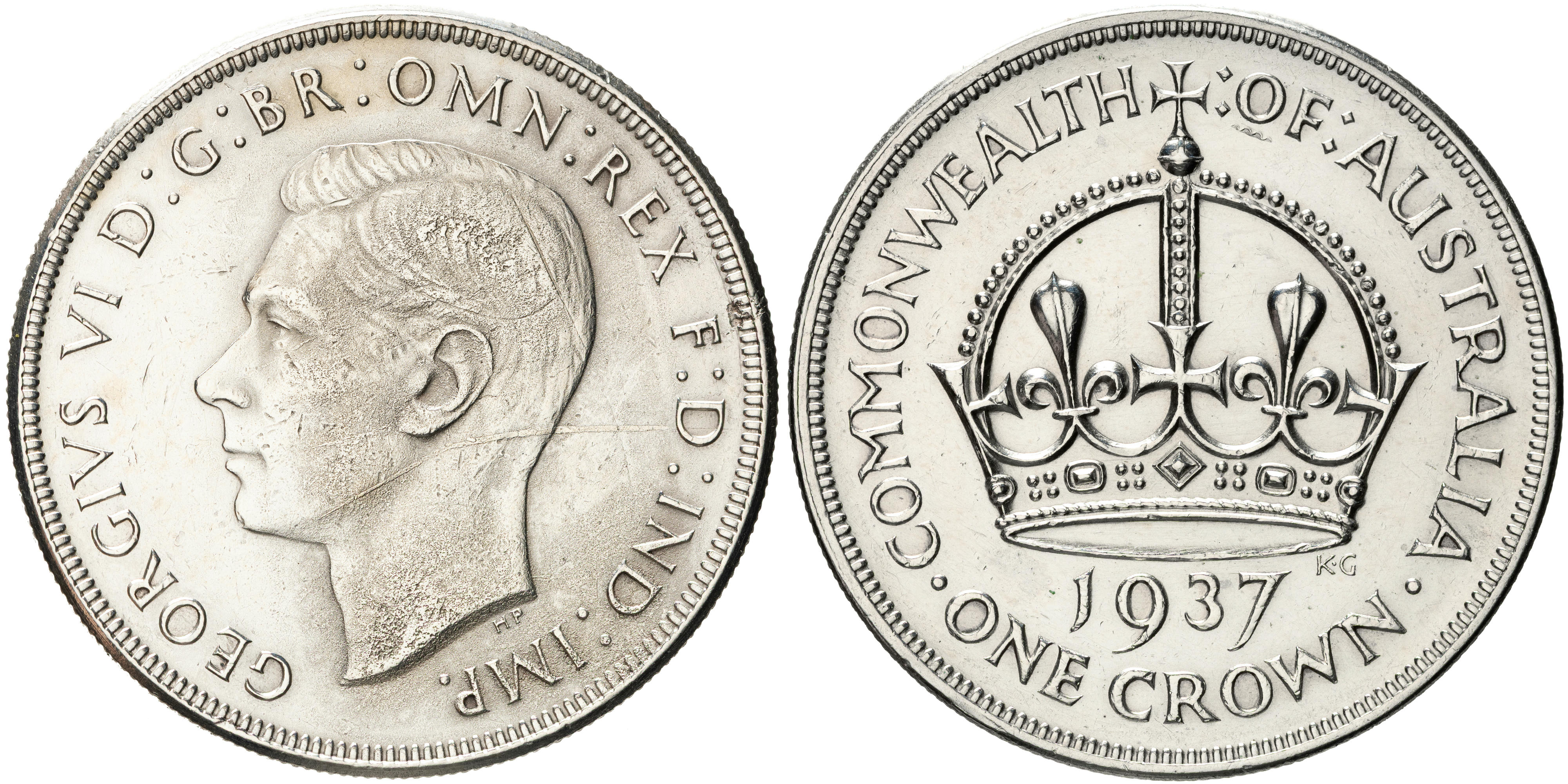George VI, Die Flaw, Crown, 1937, EF