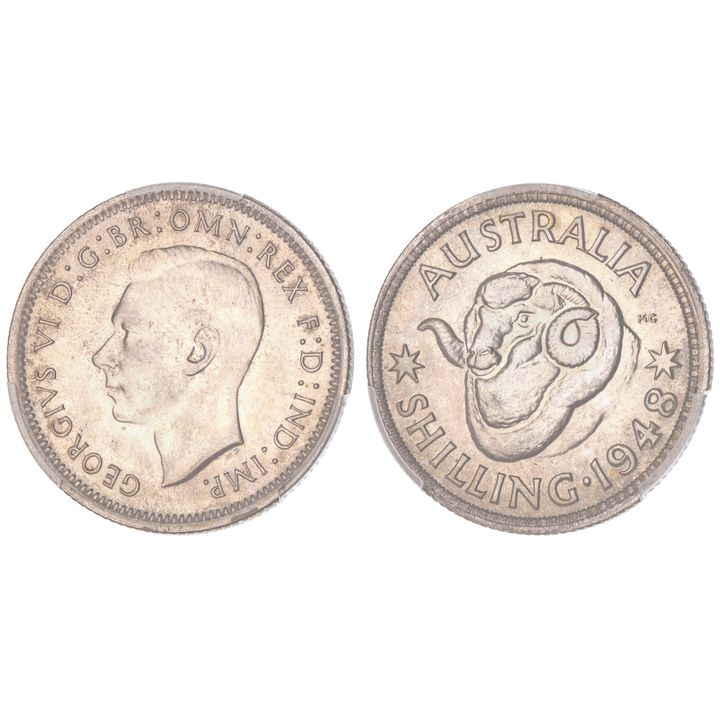George VI, Shilling, 1948, PCGS MS 63