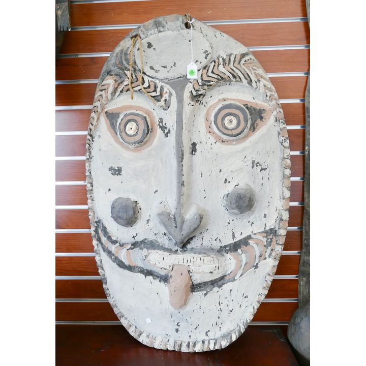 Old Papua New Guinea Large Painted Wall Mask- 37x23''
