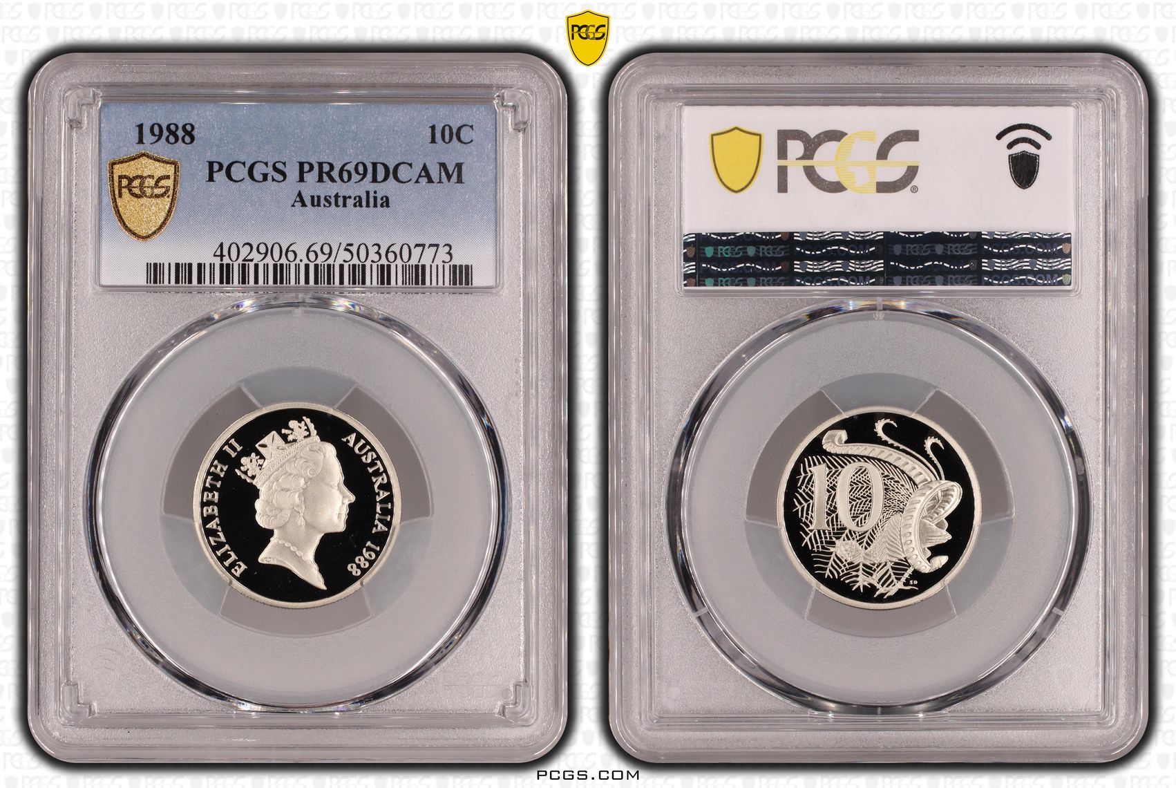Ten Cent, 1988, Pcgs Pr69dcam