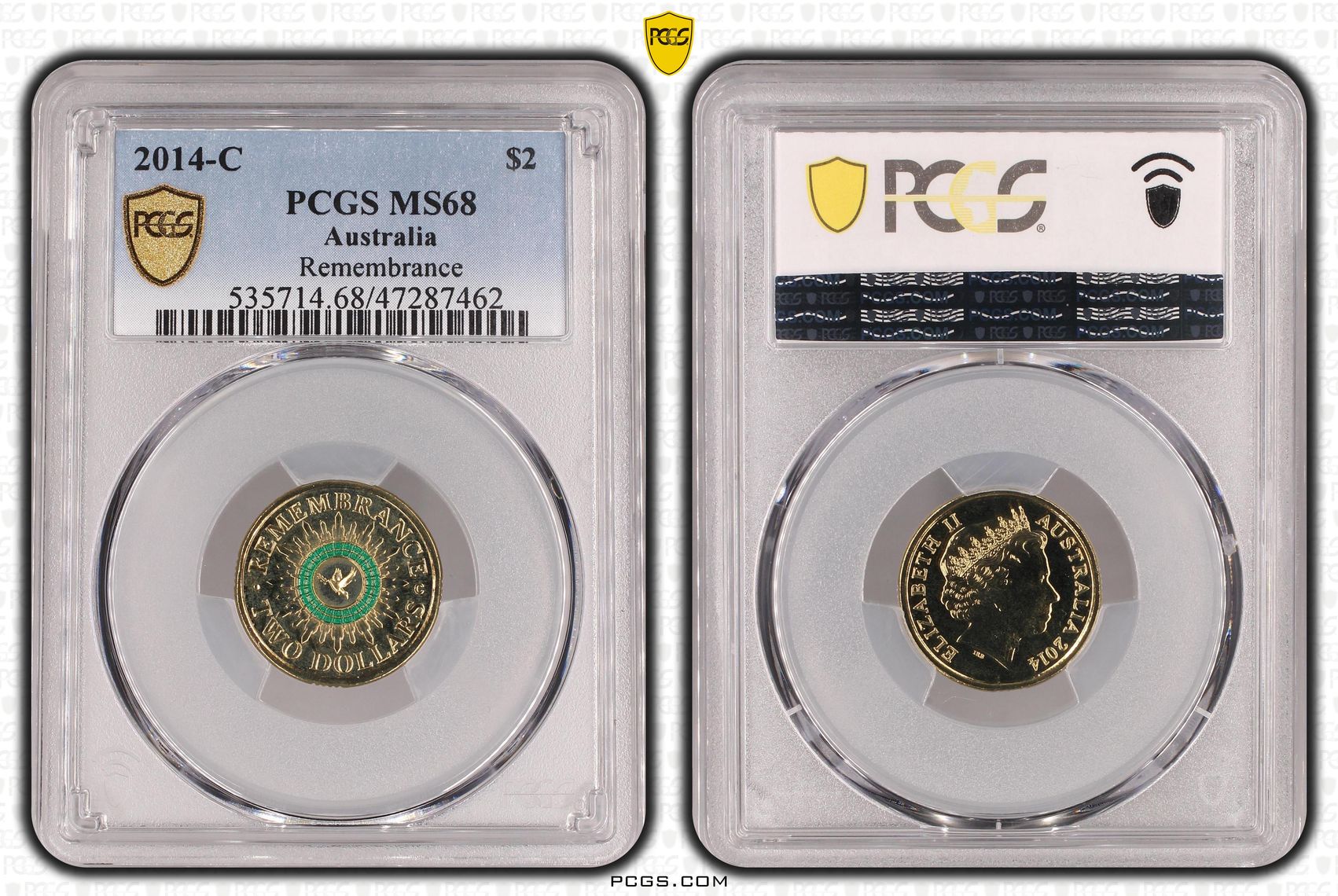 Elizabeth II, Remembrance Day, Two Dollar, 2014-C, PCGS MS68