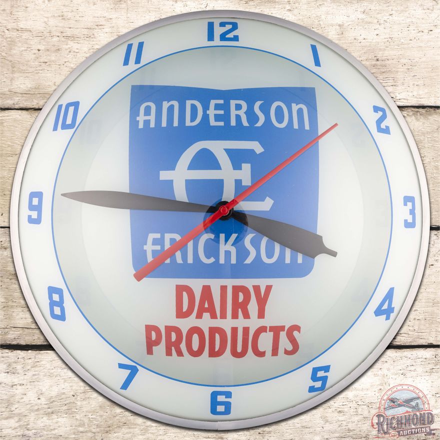 Anderson Erickson Dairy Products 15" Double Bubble Advertising Clock