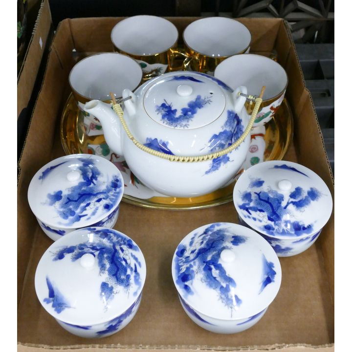 Box Chinese Arita Porcelain Tea Set Etc