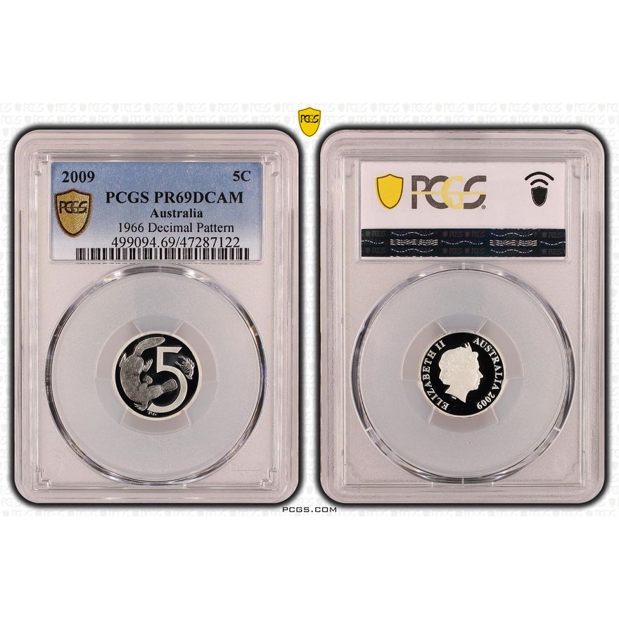 1966 Decimal Pattern, Five Cent, 2009 POP Report 7/1, PCGS PR 69DCAM