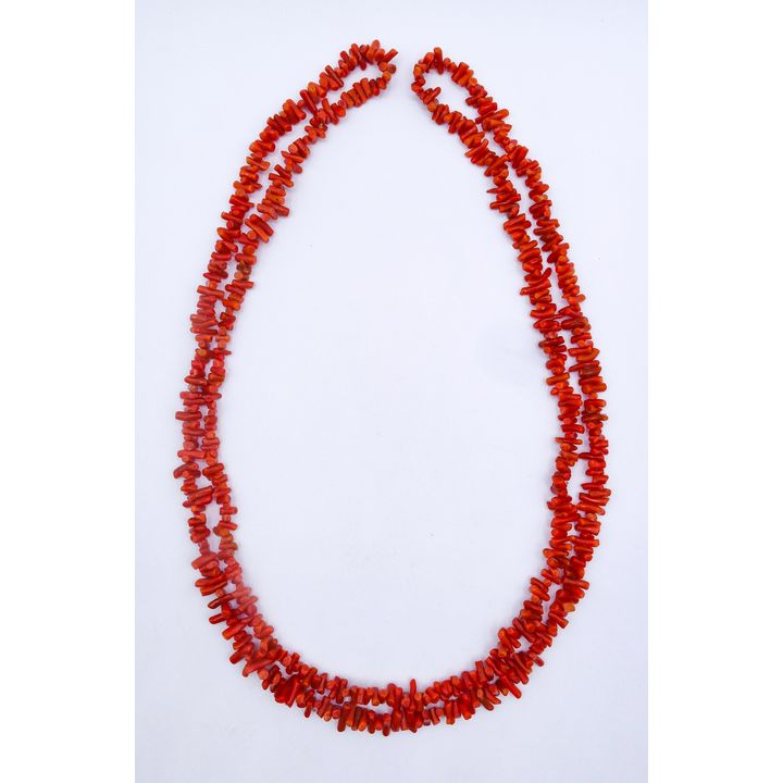 Box Old Coral Bead Long Necklace