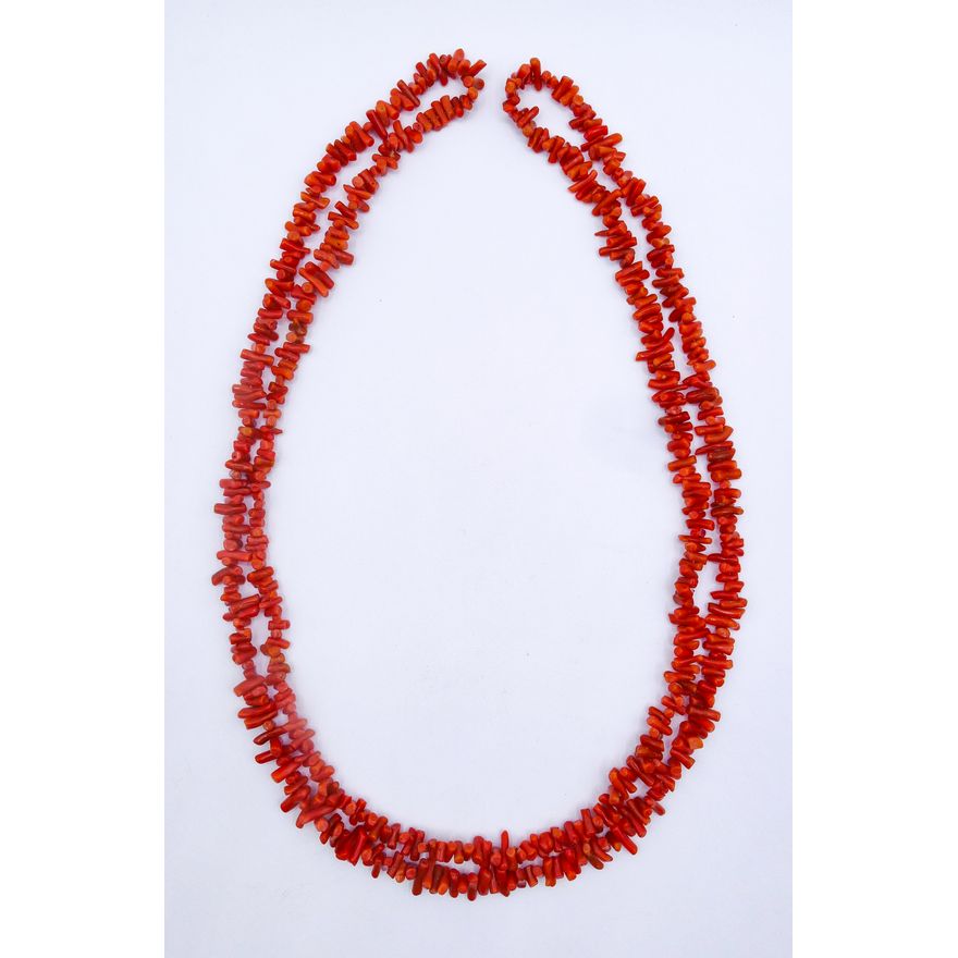 Box Old Coral Bead Long Necklace