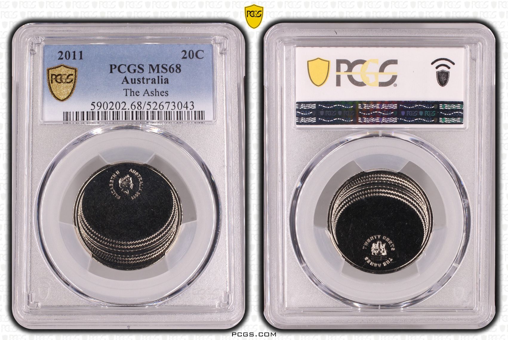 The Ashes, Twenty Cent, 2011, PCGS MS68