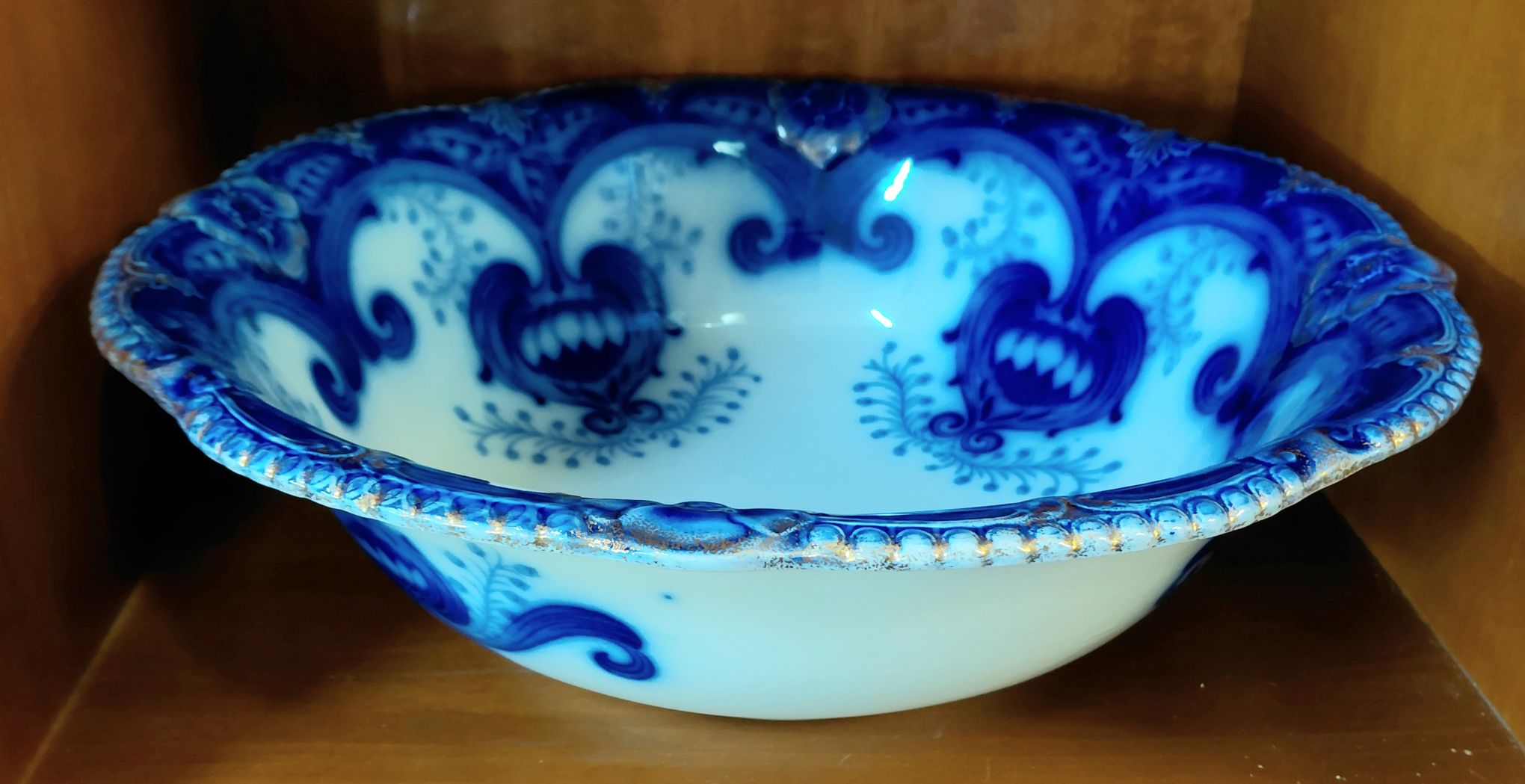 117 · J AND D MEAKIN FLOW BLUE WASH BOWL