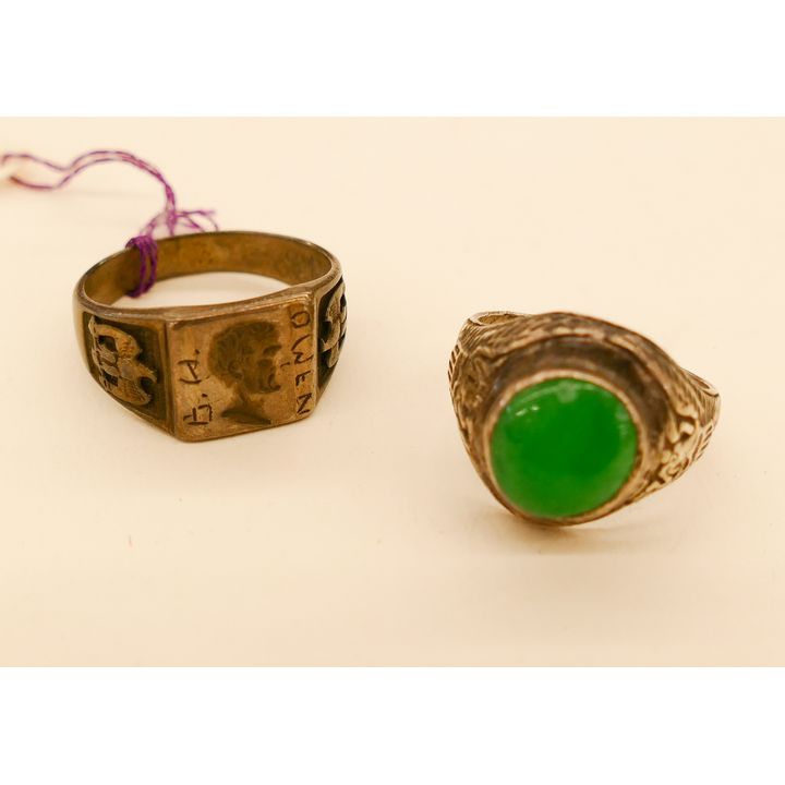 2pc Sterling Mens Military Rings