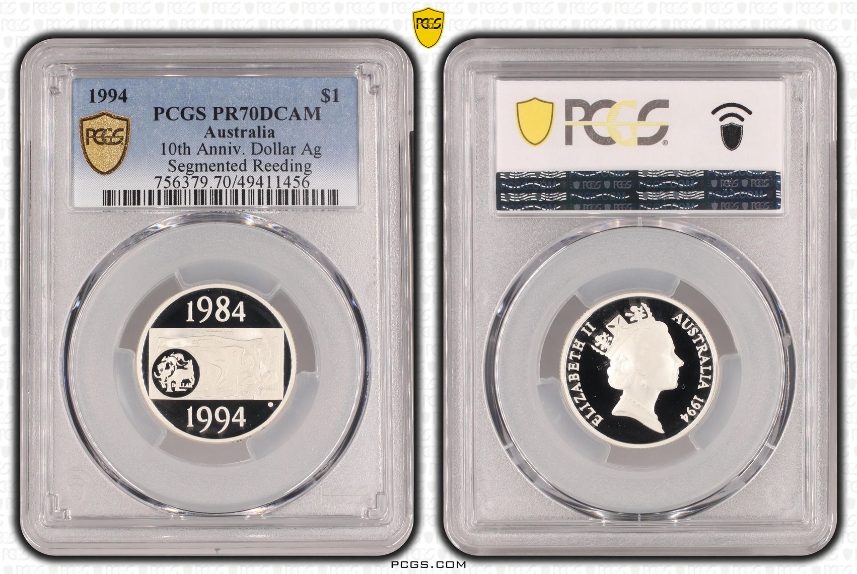 10th Anniv. Dollar POP 58/0, One Dollar, 1994, PCGS PR70DCAM