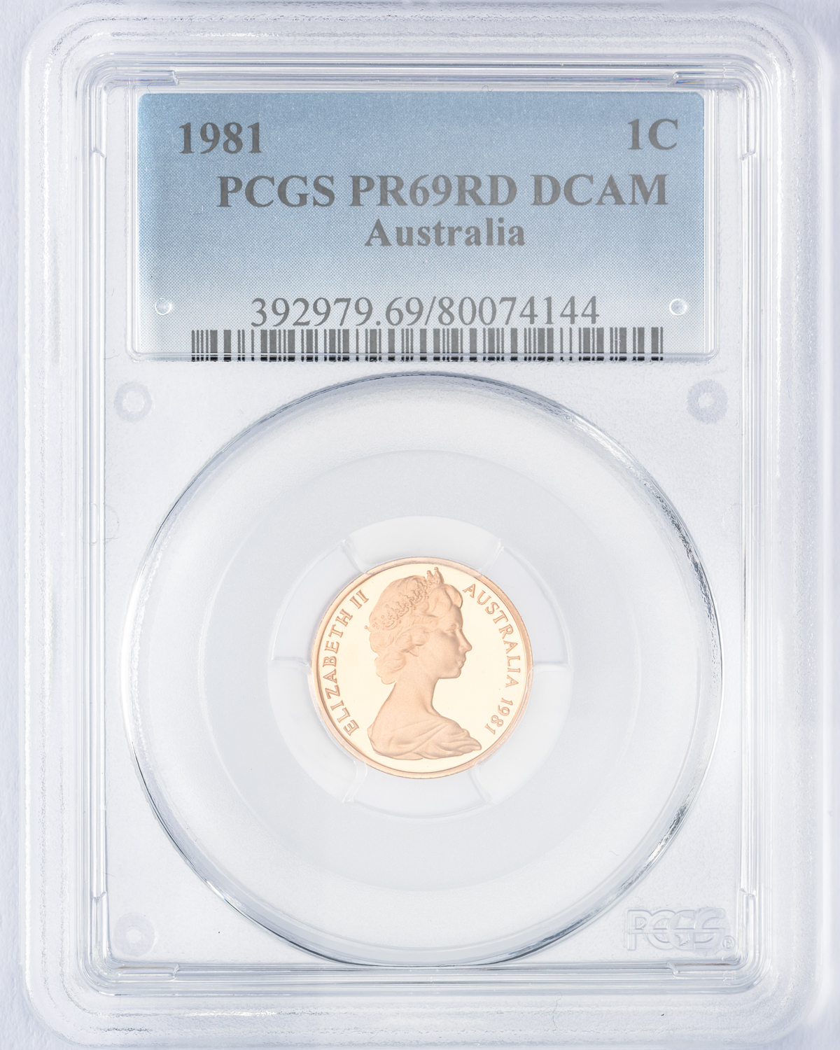 Elizabeth II, One Cent, 1981, PCGS PR69DCAM