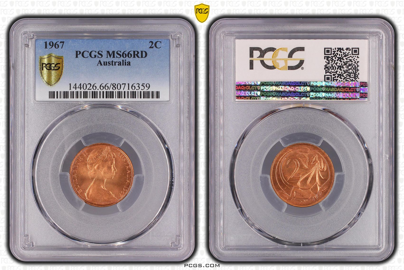 Pop 16/0, Two Cent, 1967, Pcgs Ms66rd