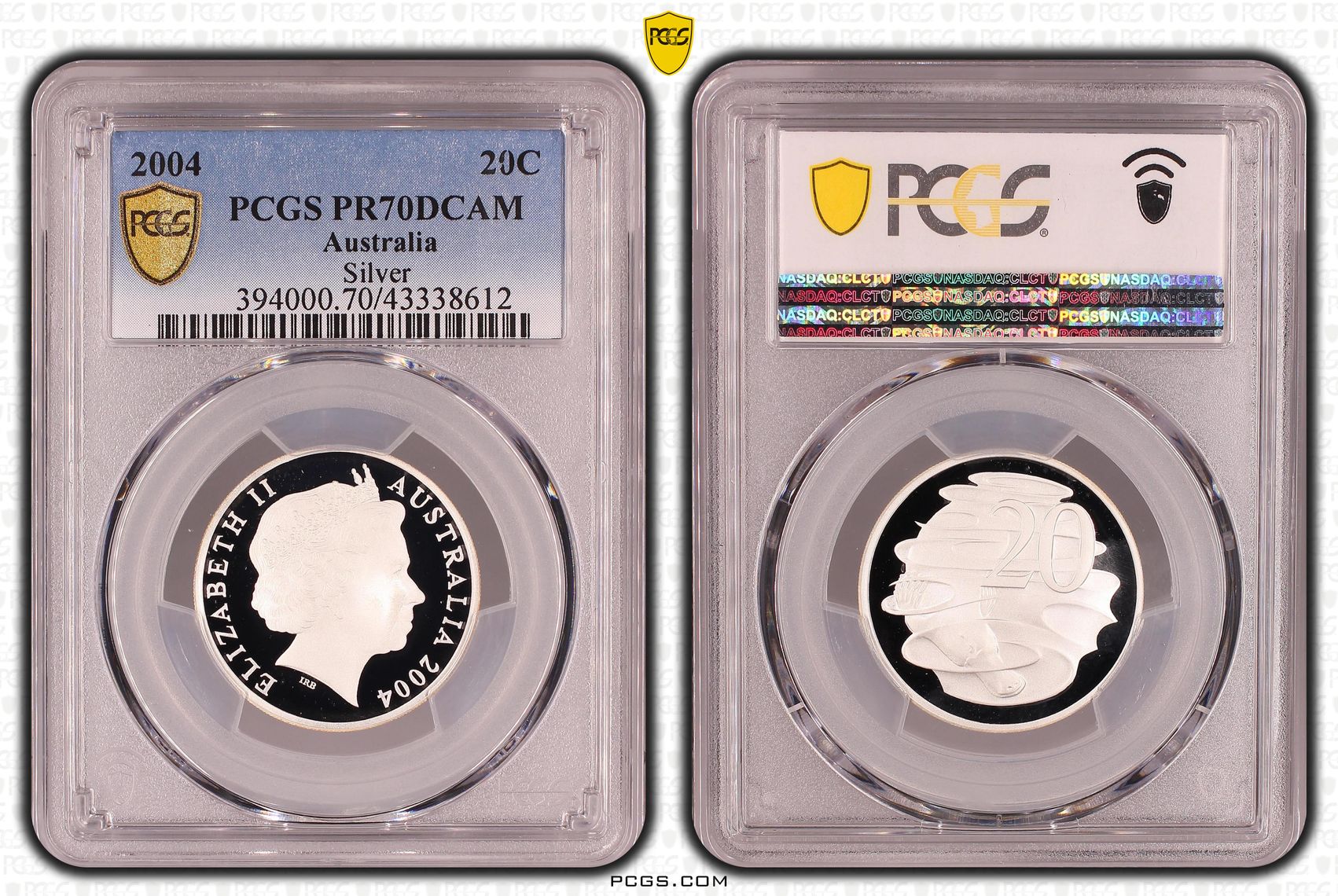 Elizabeth II, Silver, Twenty Cent, PR70DCAM , 2004 PCGS POP - 15/0