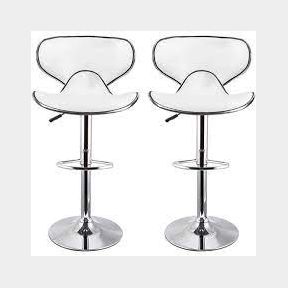 Bar / Kitchen Counter Stools - Set of 2 White Colour (NO BOX)--51462/5436 B3 (S1) B D