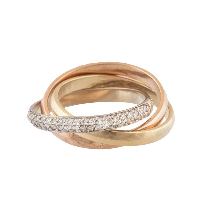 Potrójna obrączka w typie Cartier, 2 poł. XX w.