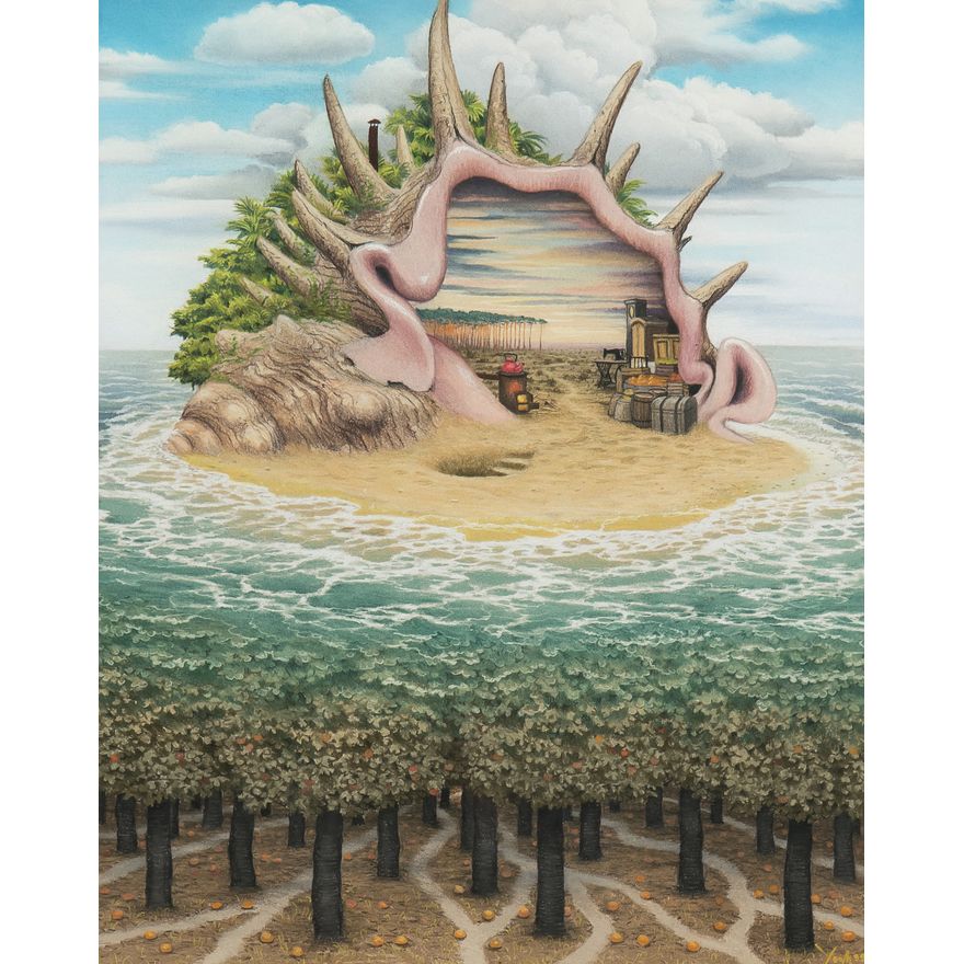 Jacek Yerka | Dwa światy i jeszcze jeden, 1999