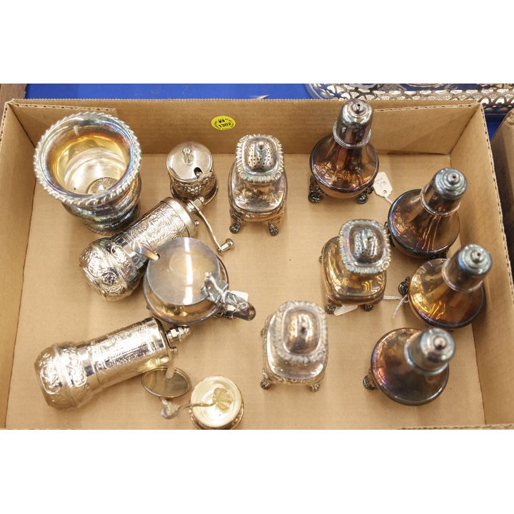 Box Sheffield Plated Shakers etc.
