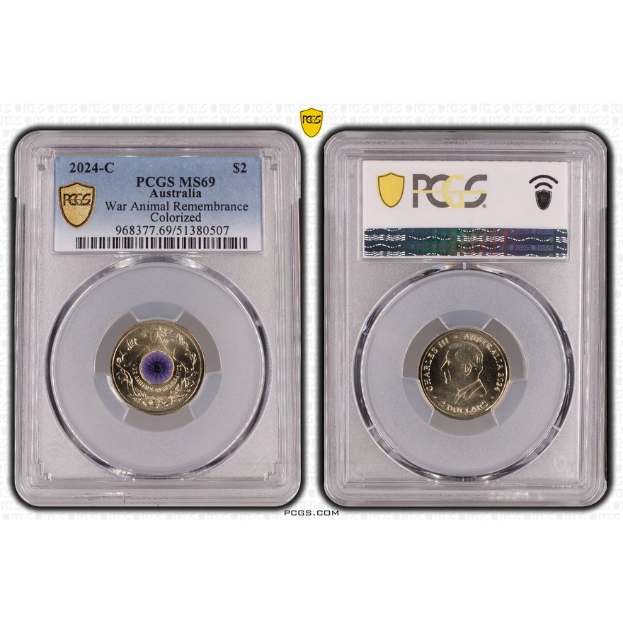War Animal Remembrance Colorized, Two Dollar, 2024-C, PCGS MS69