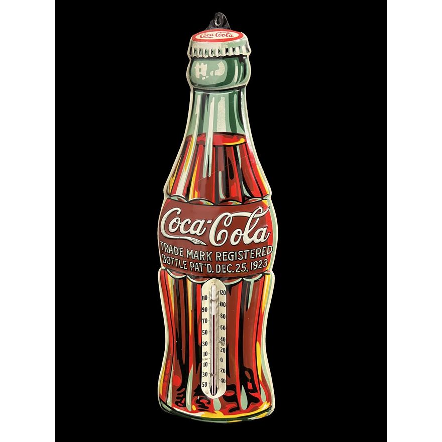 Coca Cola Coke Christmas Tin Metal Soda Thermometer
