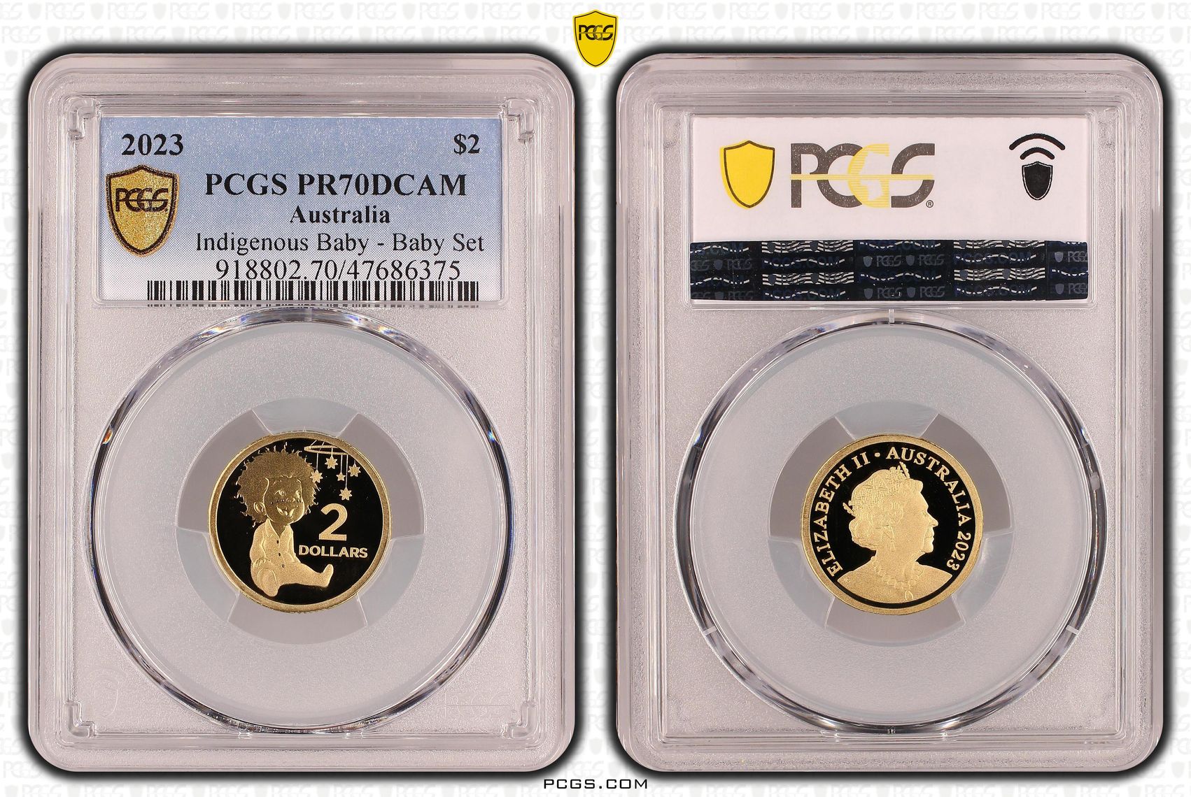 Elizabeth II, Indigenous Baby - Baby Set, Two Dollar, 2023, PCGS PR70DCAM