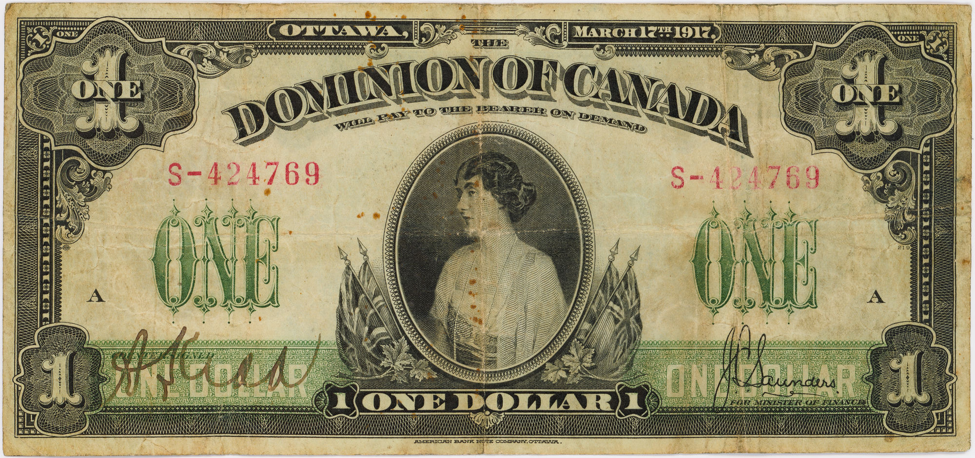 Canada, Dominion of Canada, One Dollar, 1917, Fine