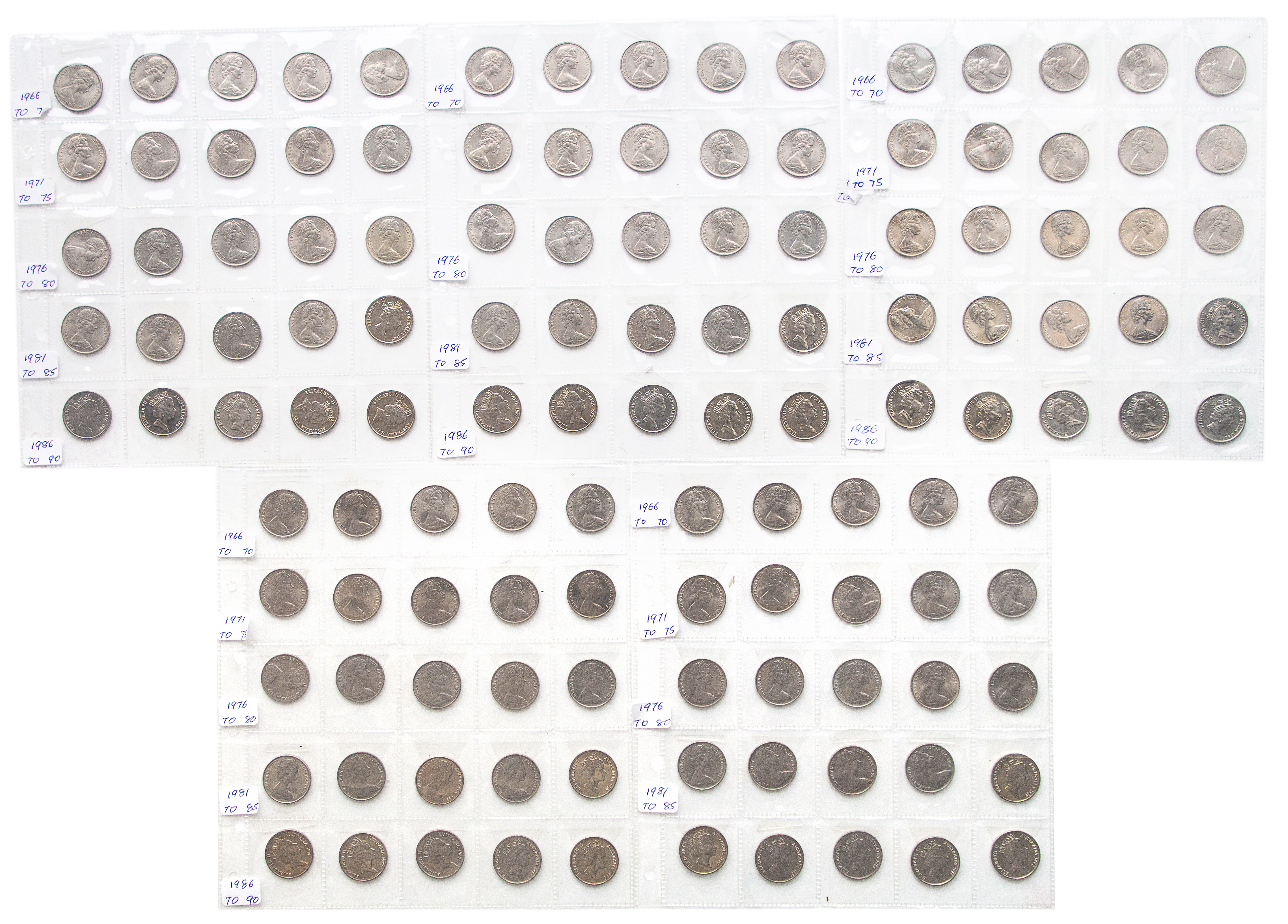 Elizabeth II, Ten Cents, 1966 - 1990, UNC