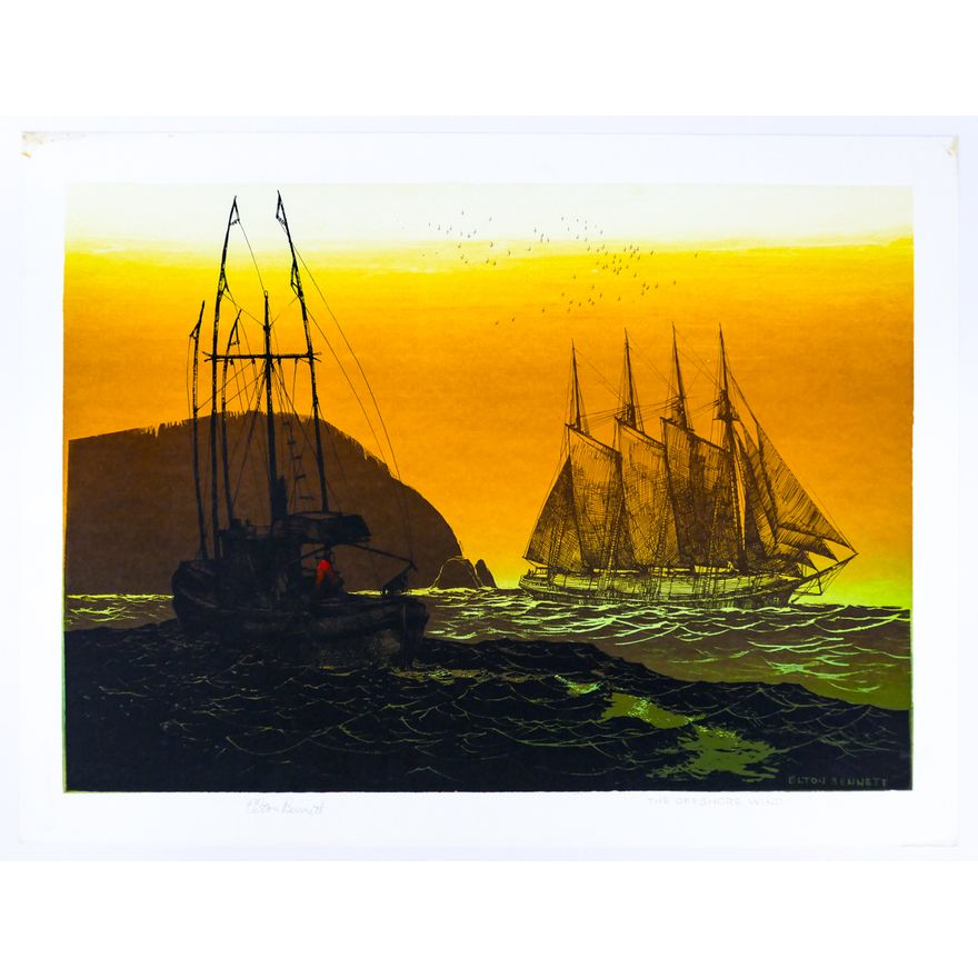 Elton Bennett ''The Offshore Wind'' Signed Serigraph Sheet 19''x25''