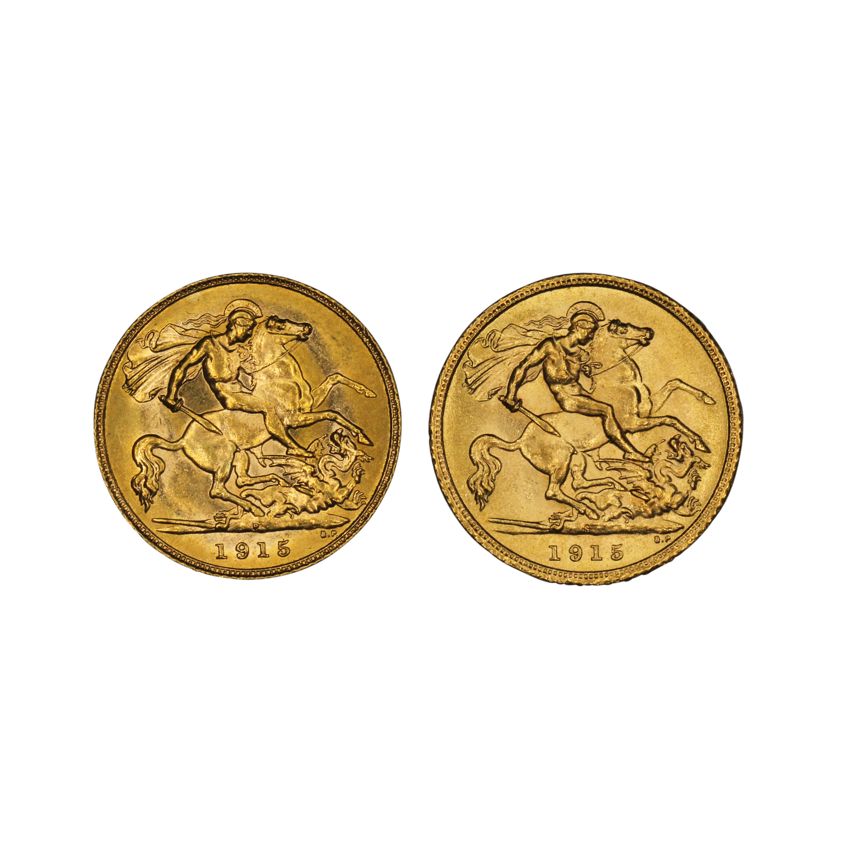 1286. · Group, George V, Half Sovereign, UNC