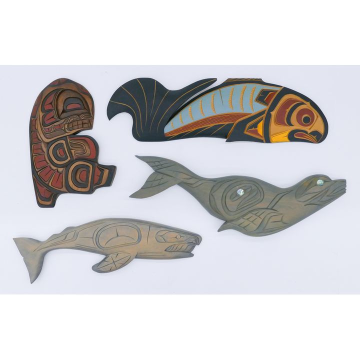 4pc Northwest Coast Native Cedar Plaques