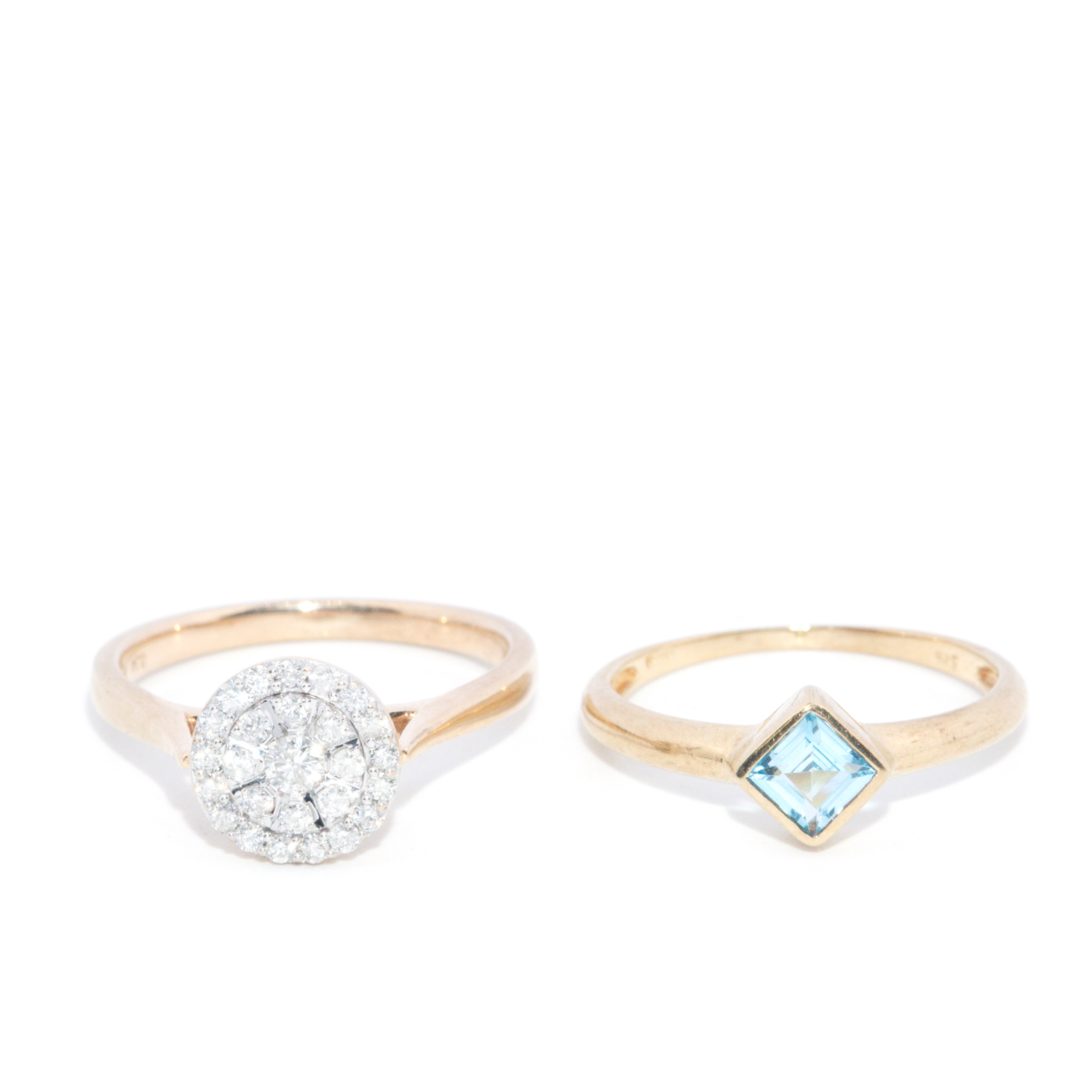Topaz Ring & Diamond Gold Ring Jewellery Lot