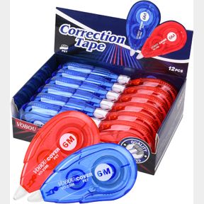 1 COUNT (PACK OF 12) WHITE CORRECTION TAPE, EASY TO USE APPLICATOR FOR INSTANT CORRECTIONS WRONG WRITING AT ANY TIME, FOR SCHOOL,