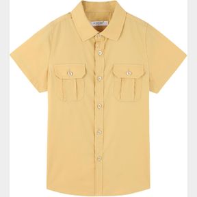 DILBYKE BOYS SHORT SLEEVE DRESS SHIRT SOLID BUTTON DOWN UNIFORM CASUAL WOVEN SHIRTS WITH TWO POCKETS, SIZE:4YEARS