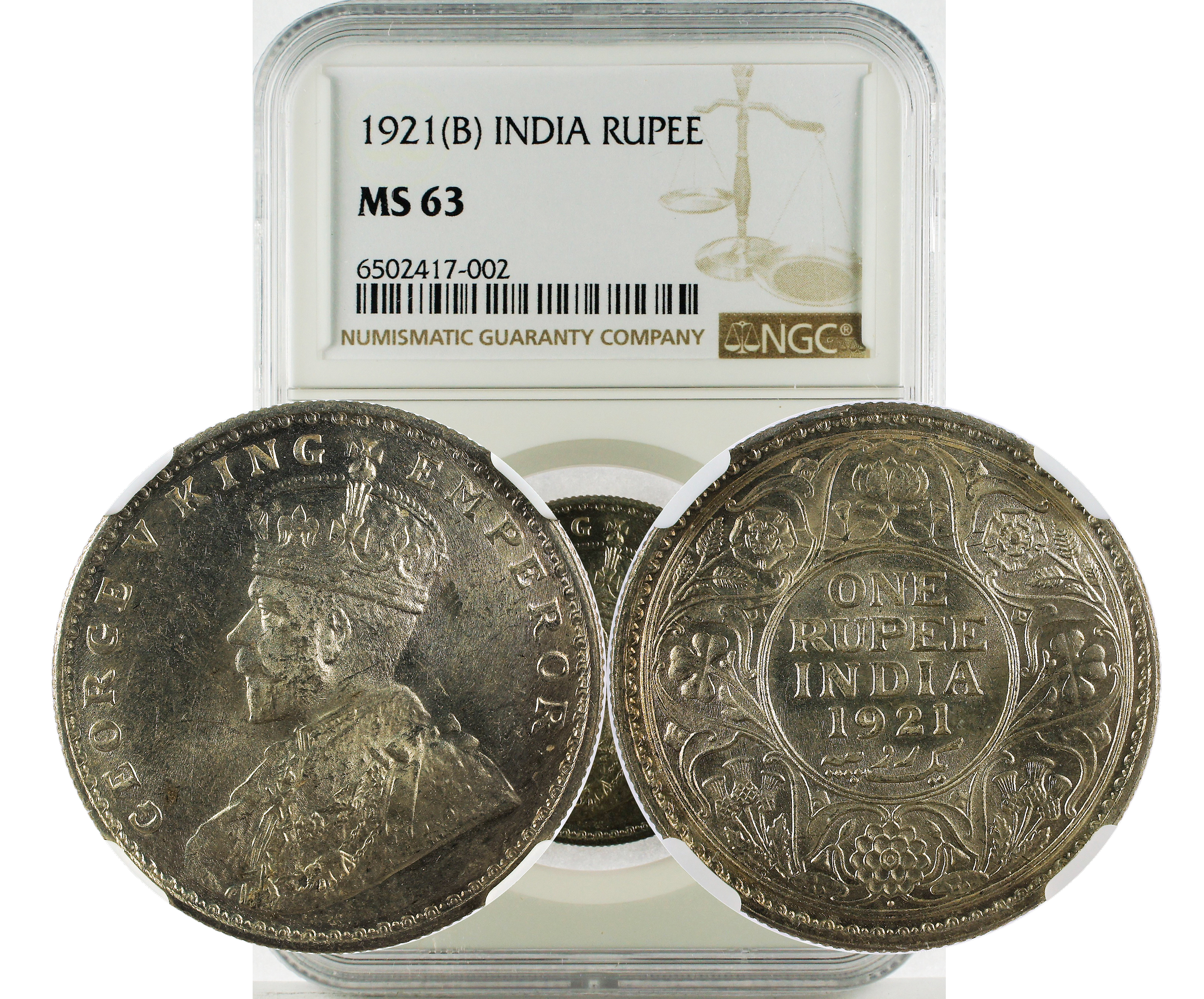 1921(B) INDIA RUPEE MS 63