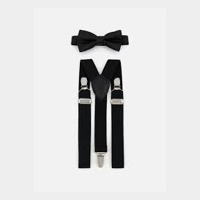 Bow Tie And Suspender In Black - Bar 9902023669916- 51748/10969 ML B1 (S8)