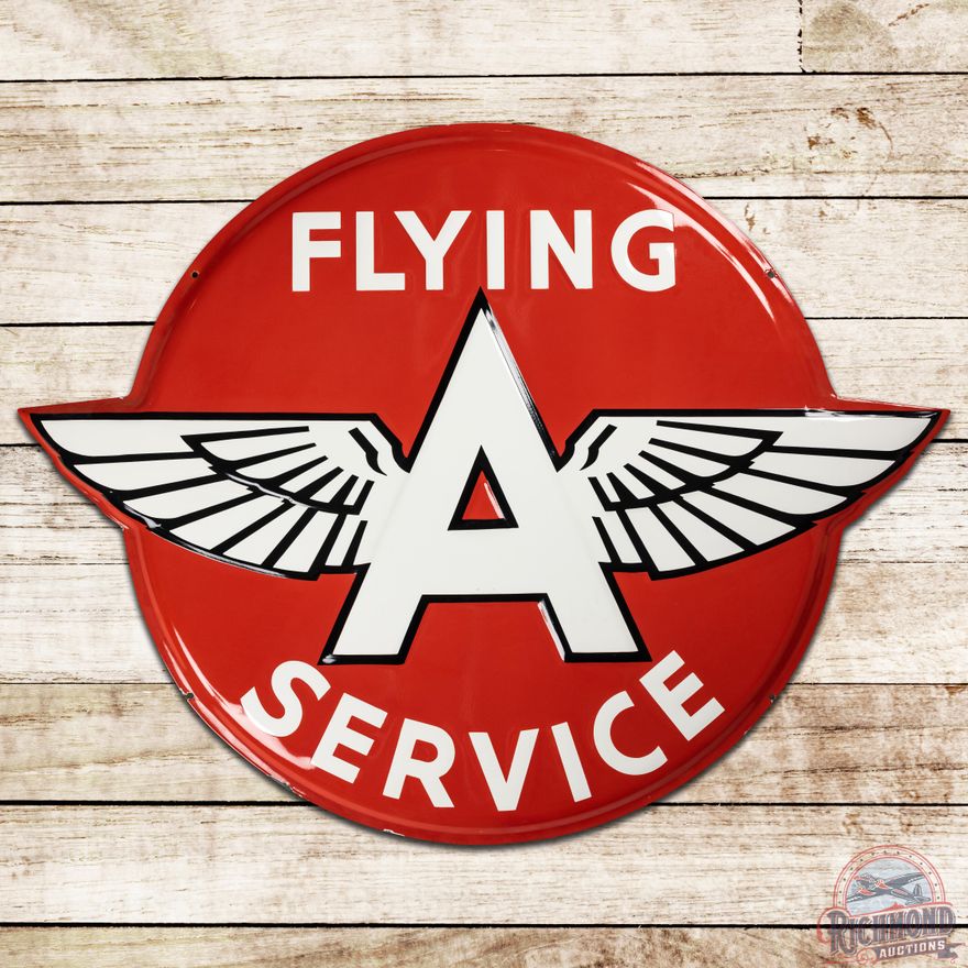 Incredible 48" Flying A Service Die Cut Embossed SSP Sign - 9.25