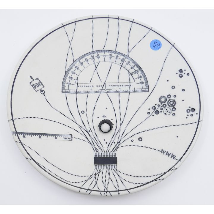 Sam Scott 'Flirting with Disaster' Impression Plate, 2006. 11.75'' diameter.