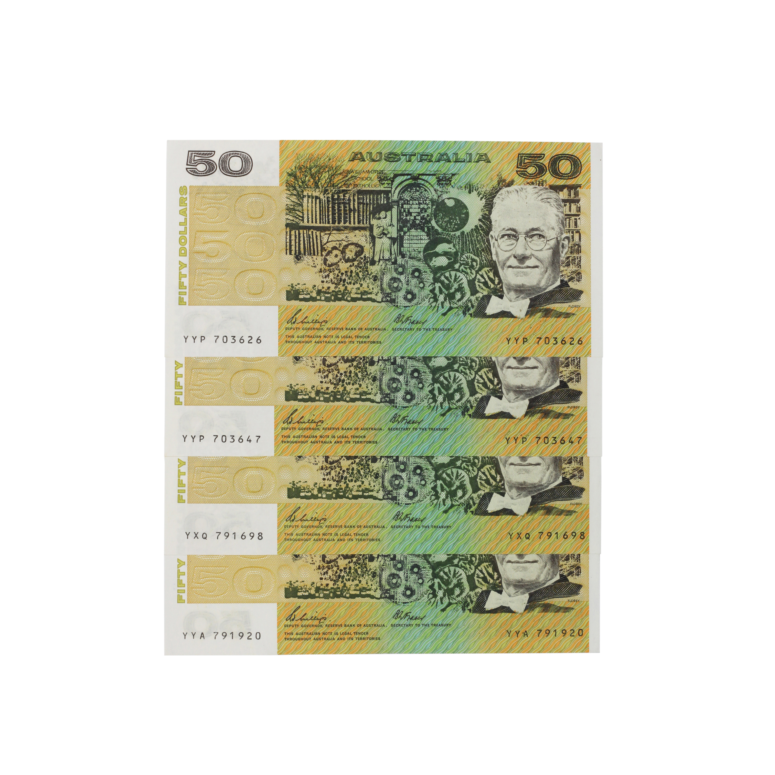 2062. · Group, Phillips/Fraser, Fifty Dollars,  1989, UNC
