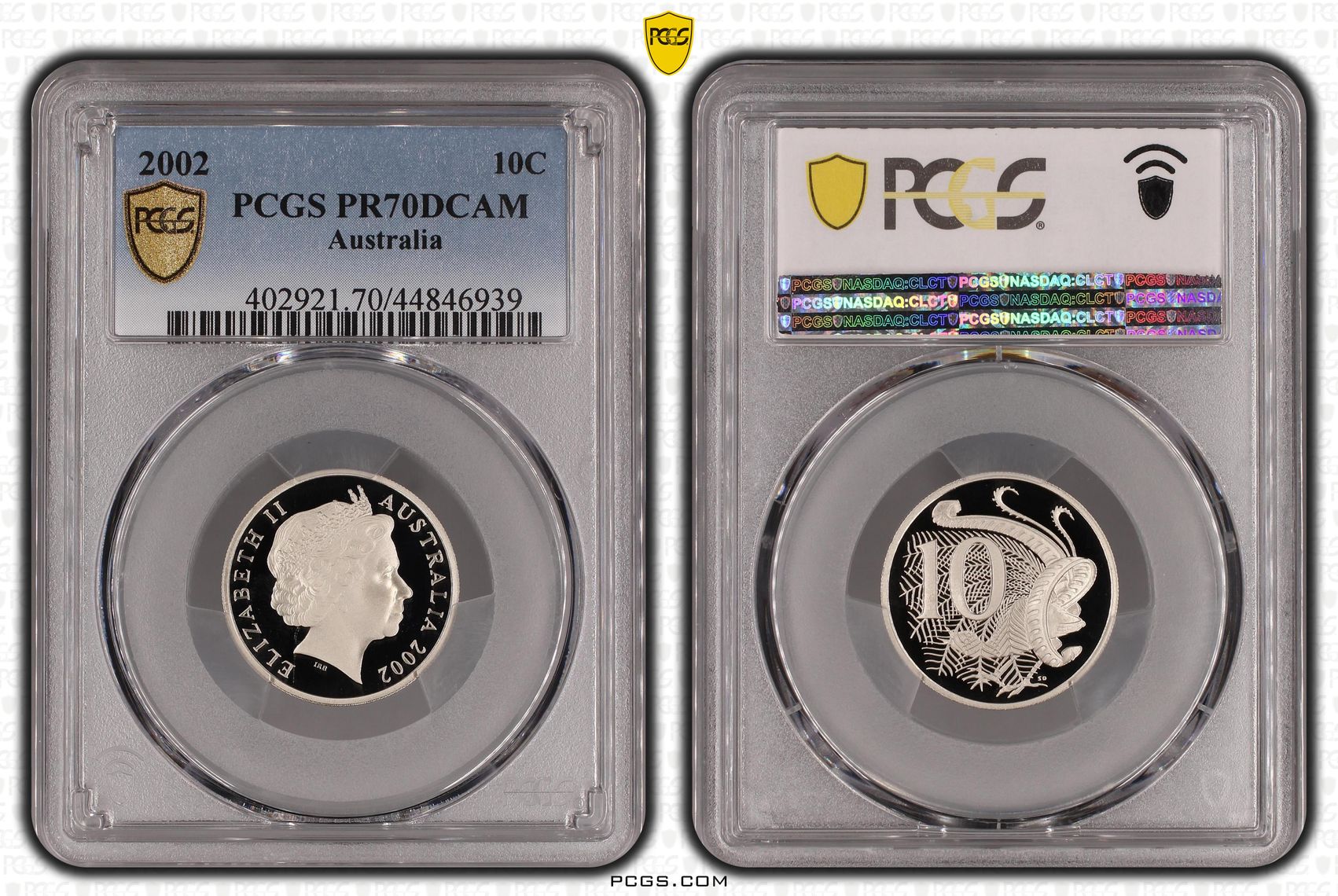 2002 Australian Ten Cent, 10c Proof PCGS - PR70DCAM POP 46/0 -939