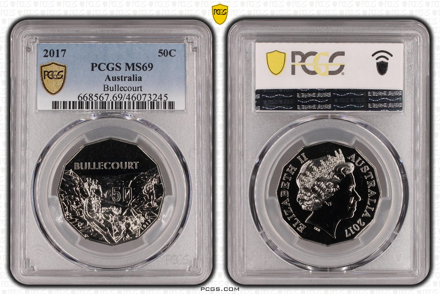2017 Australia Fifty Cent, 50c Bullecourt PCGS - MS69 POP 5/0 -245