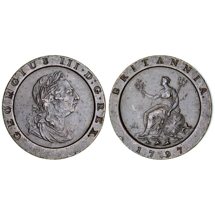Great Britain, George III, Twopence, 1797, EF