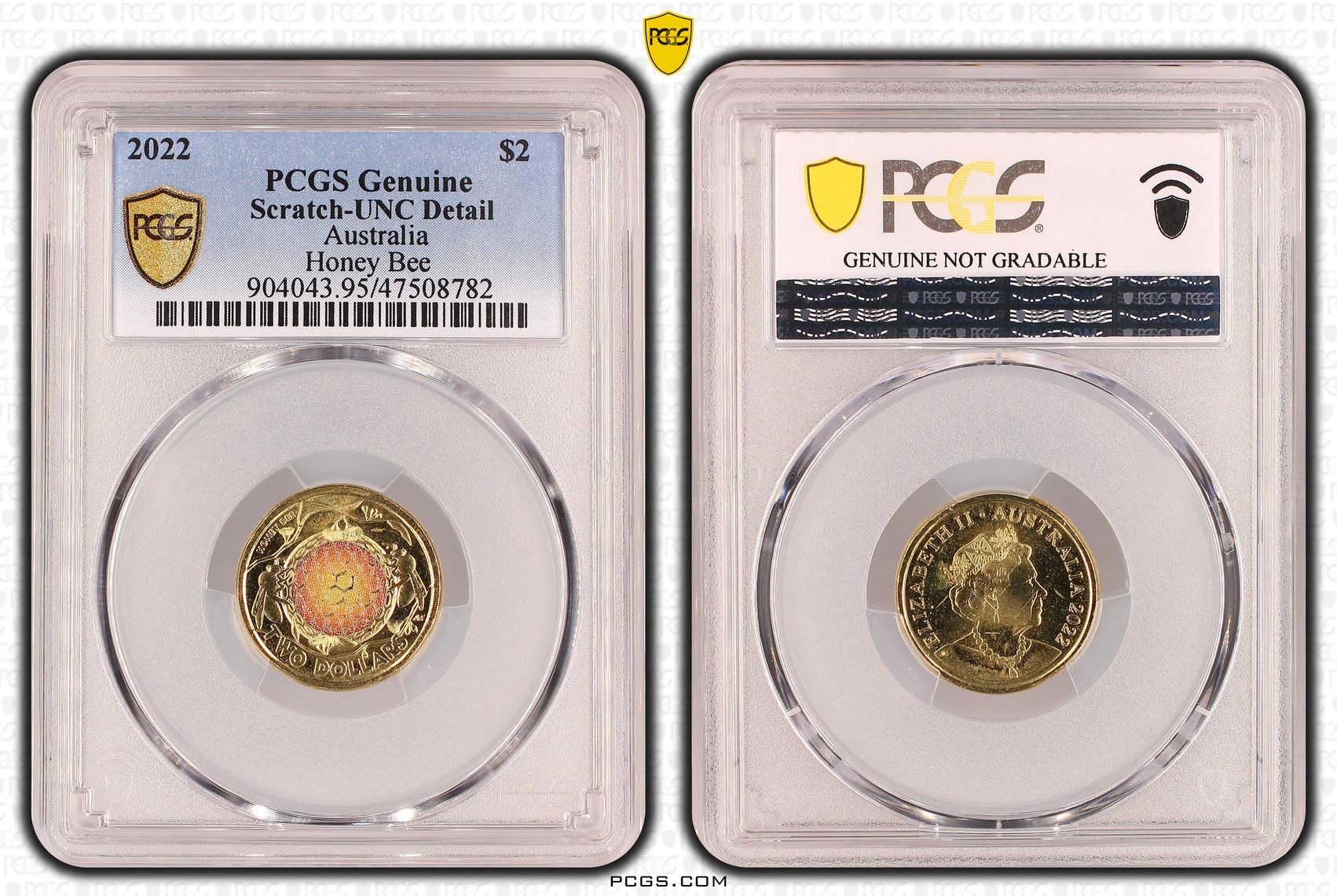 Elizabeth II, Honey Bee, Two Dollar, 2022, PCGS Genuine - UNC Details (95 - Scratch)